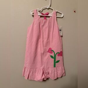 Florence Eiseman Pink Sleeveless Dress with Flower Design